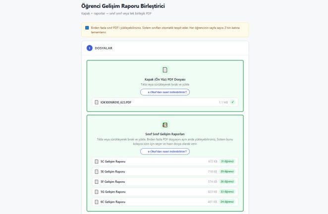 Öğrenci Gelişim Raporu Birleştirici